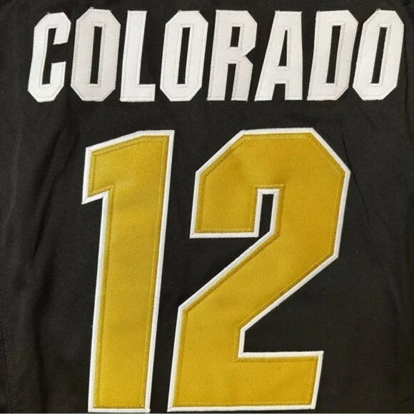 Mens Kids Youths Travis Hunter Black Vapor Golden Line Stitched Jersey - Picture 3 of 3
